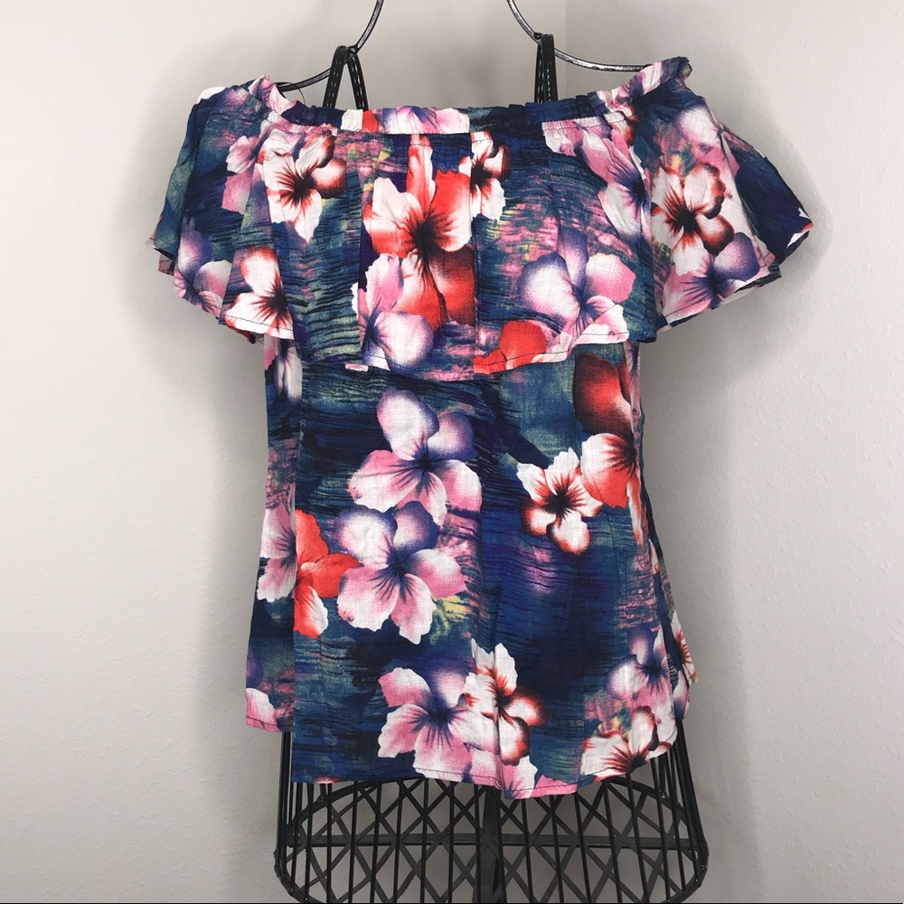 ⚡️1 LEFT⚡️ Off the Shoulder Tropical Top - Picture 6 of 8